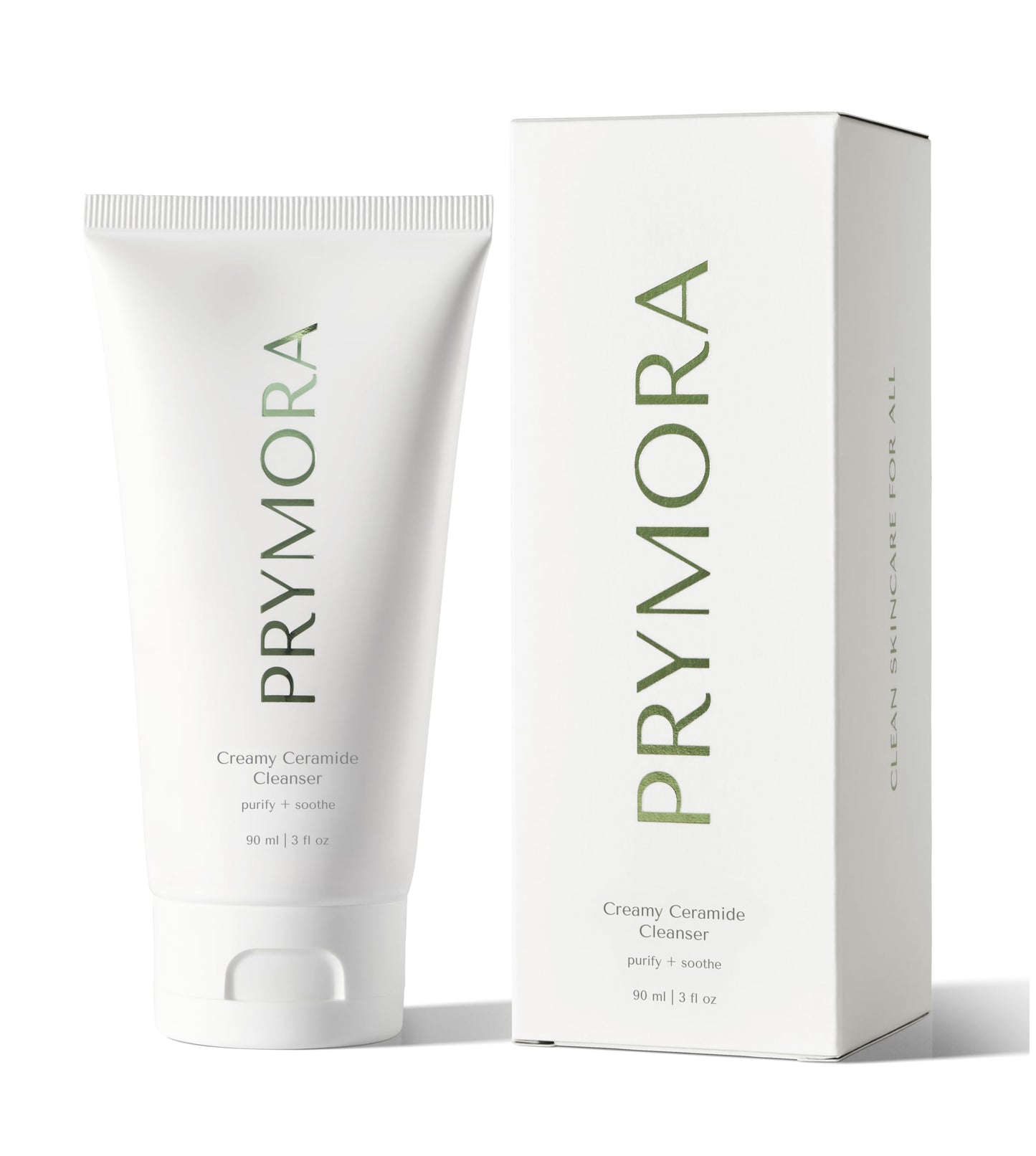PRYMORA Creamy Ceramide Cleanser | Purify + Soothe | Removes Impurities & Makeup, Sensitive Skin Approved | Fragrance-Free