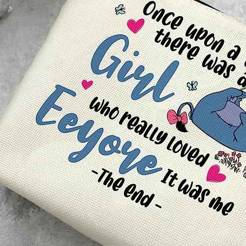 Decohim Cartoon Donkey Makeup Bag Cosmetic Bag Trip Toiletry Bag Funny Cartoon Character Lover Birthday Graduation Gifts for Women Movie Fans Sister Female There Was A Girl Who Really Loved