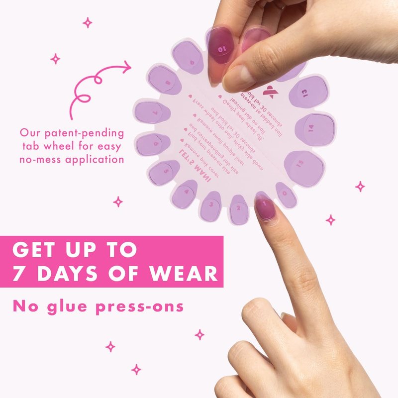 Press-On Nails - Olive & June Effects Super Stick | Oval Medium | 32 Tabs in 16 Sizes | Non-Toxic & Easy On-Off