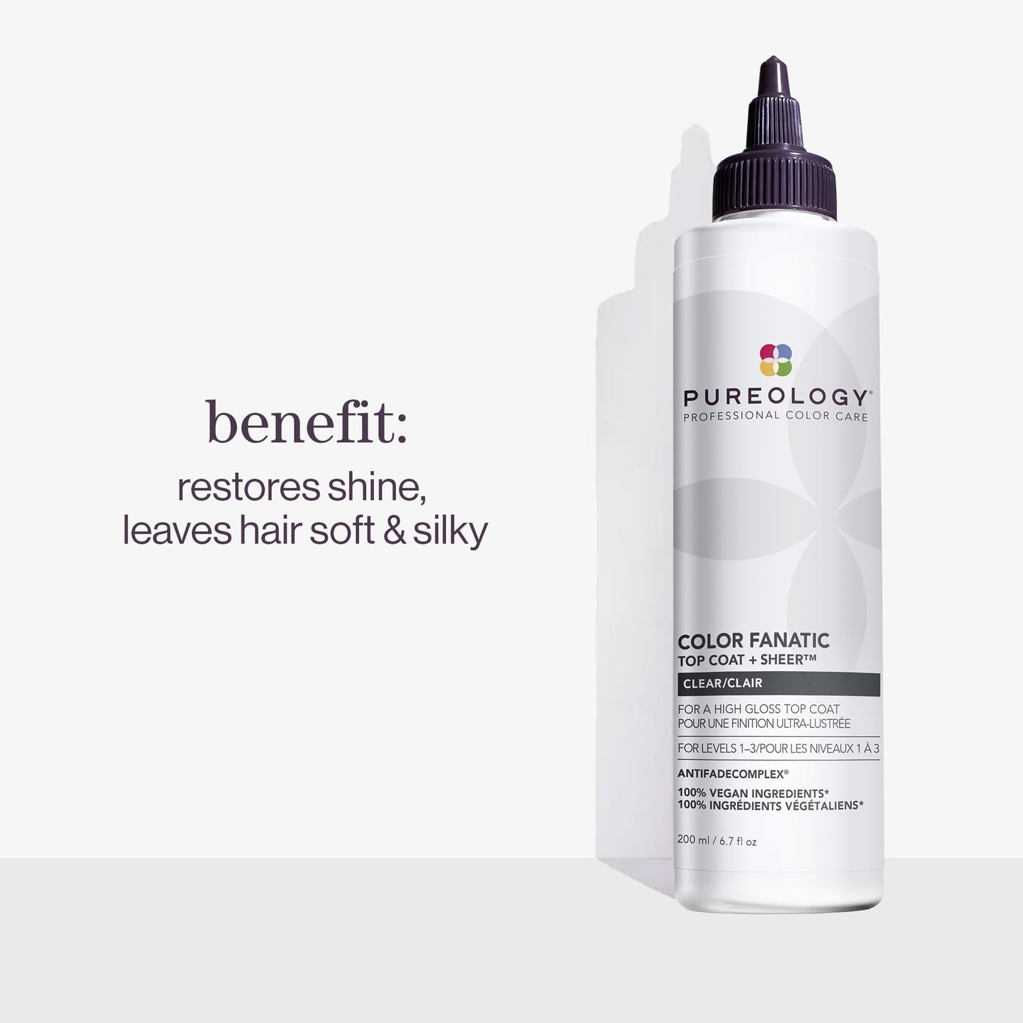 Pureology Color Fanatic Top Coat – Sheer Clear Toner, 6.7 fl oz
