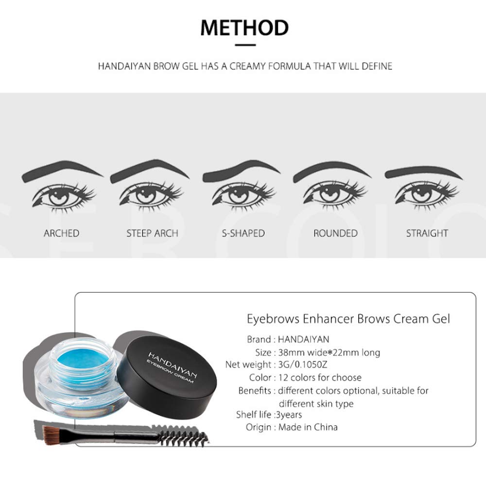 HANDAIYAN 8-color Waterproof Multifunctional Eyebrow Cream & Eyeliner Cream