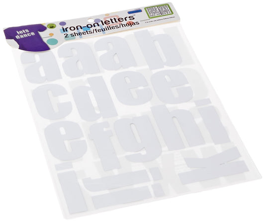 Dritz 15543 Iron-on Letters, Soft Flex, Impact, 3-Inch, Metallic Silver (2-Sheets)