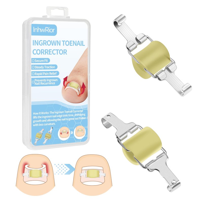 InhwRior Ingrown Toenail Corrector, Easy At-Home Application, Secure Fit (No Slipping Off), Steady Traction for Rapid Pain Relief, Waterproof for Shower & Swimming(0.83" to 0.91" Toenail Length)