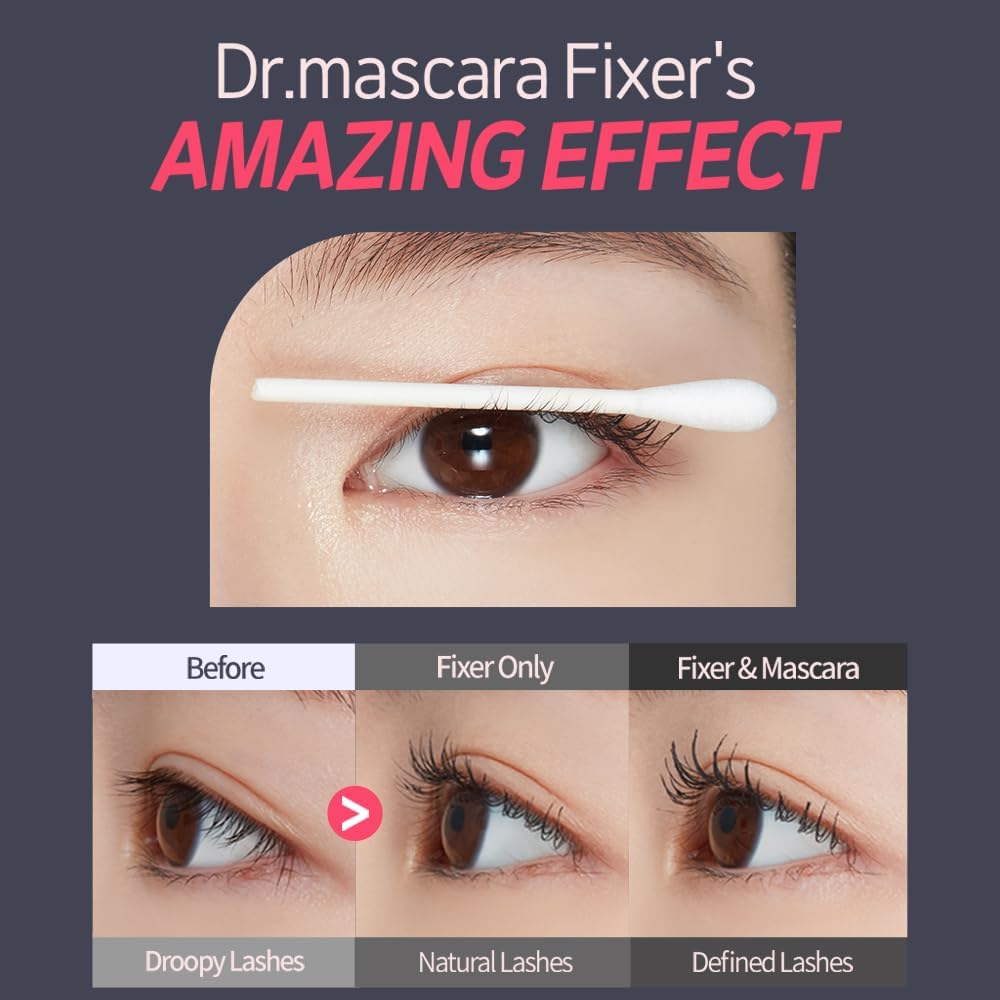 ETUDE Dr. Mascara Fixer, Black Mascara, Korean Mascara Fixer, Long-Lasting Wax Formula, All-Day Curl Hold, Smudge-Proof, Korean Makeup, Beauty, Vegan Certified (0.21 Fl Oz)