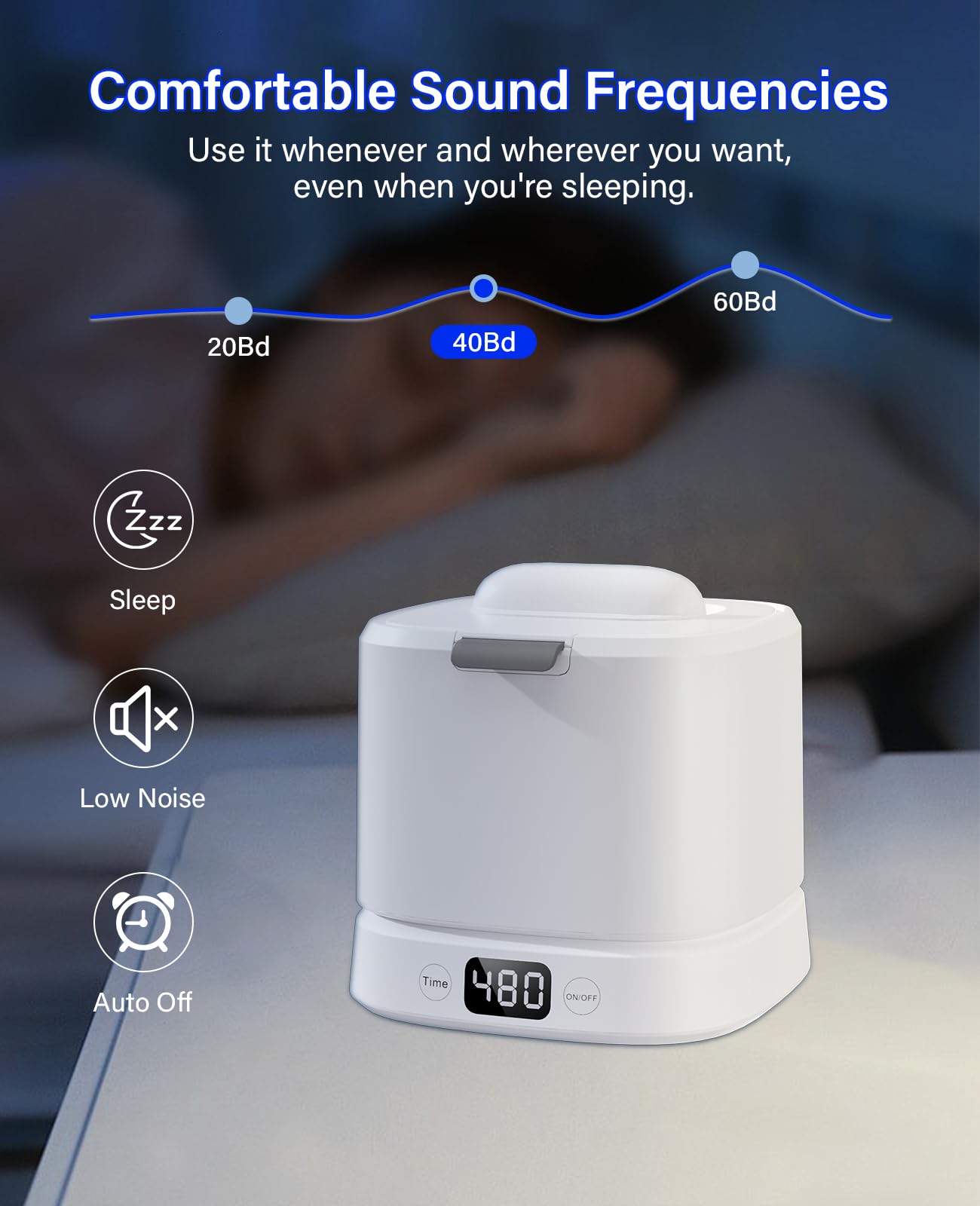 IAULF Ultrasonic Retainer Cleaner Machine, Dental Cleaning Pod, Sonic Retainer Cleaner Machine with Digital Timer for Dentures, Aligners, Braces, Night Guards, Jewelry 45kHz/319ml (White)