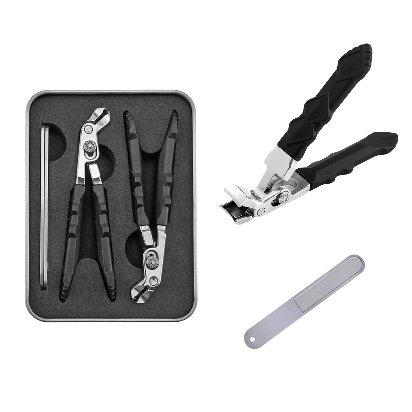 2 Sets Clipmaster Pro Nail Clippers for Seniors,goredny orthoclip Nail Clippers， Large Angled Head Toe NailClipper, Proclip Wide Jaw for Thick Nails, Easy Grip Design for Elders