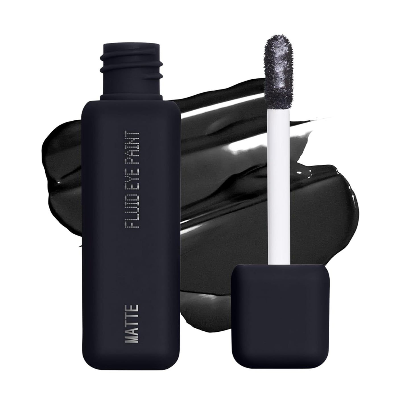 About-Face Matte Fluid Eye Paint | High-Pigment Liquid Eyeshadow, Long-Lasting Matte Finish - Matte Black