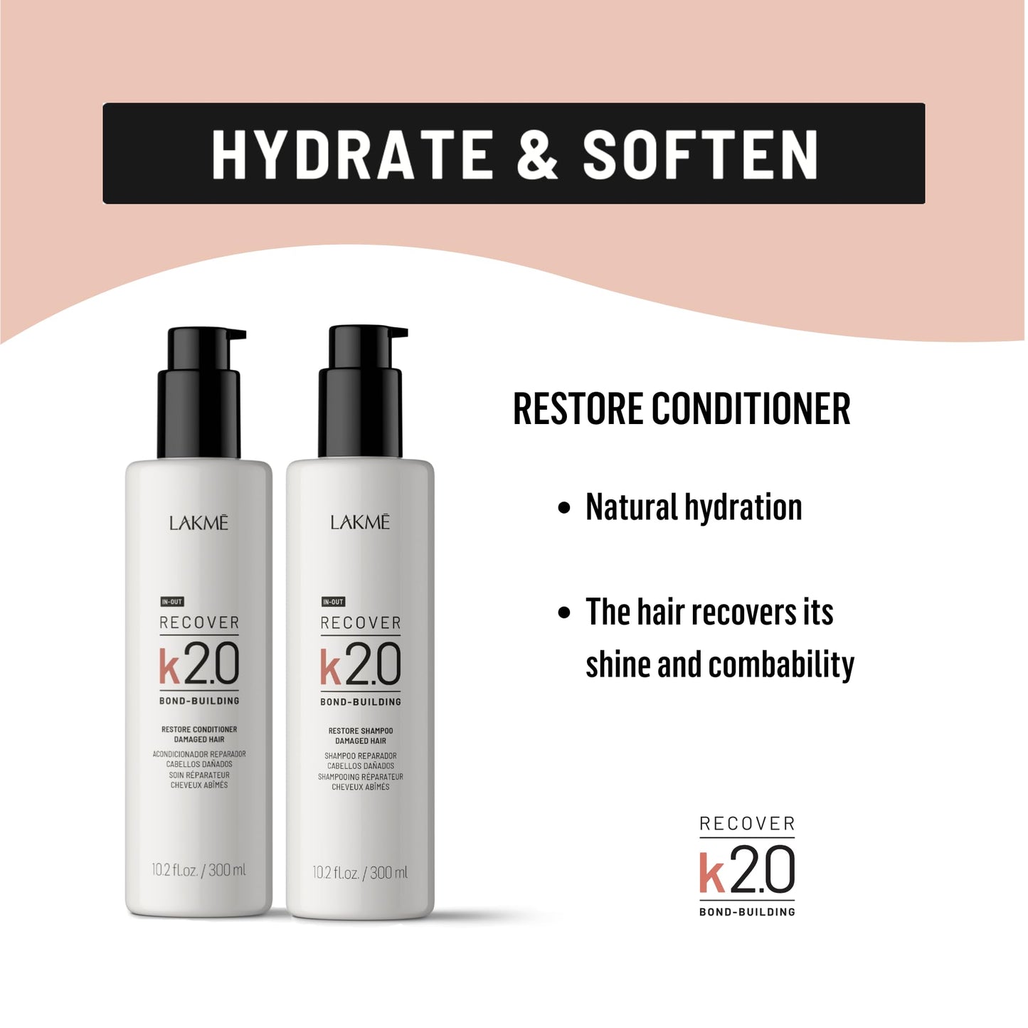 Lakmé K2.0 Recover Restore Conditioner, 10.2 fl oz