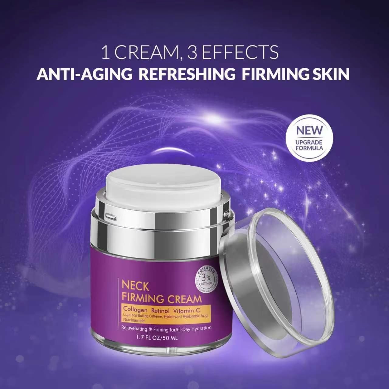 VicGFHS Neck Creams for Tightening and Firming, Wrinkle Cream for Women, Skin Tightening Cream for Face, Hydrating Face Moisturizer for Aging Skin 1.7 Fl Oz