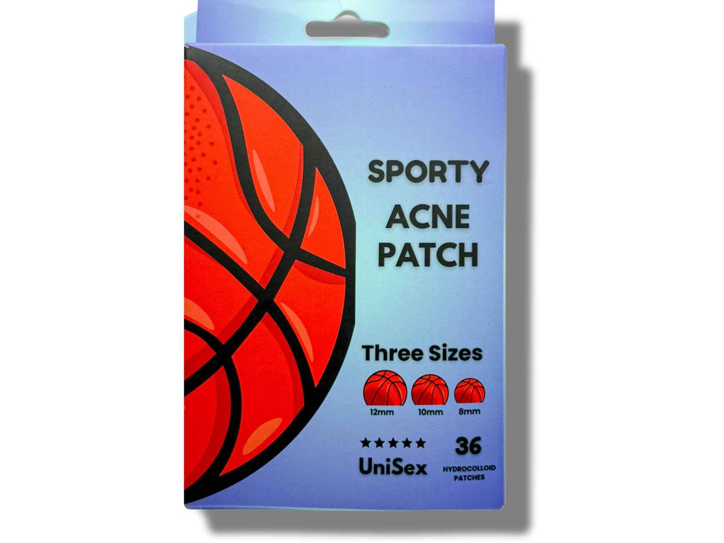 Sporty Acne Patches – Hydrocolloid Spot Cover for Zits, Pimples & Blemishes, Fast-Acting Formula, Long-Lasting & Gentle on Skin. (36 Count)