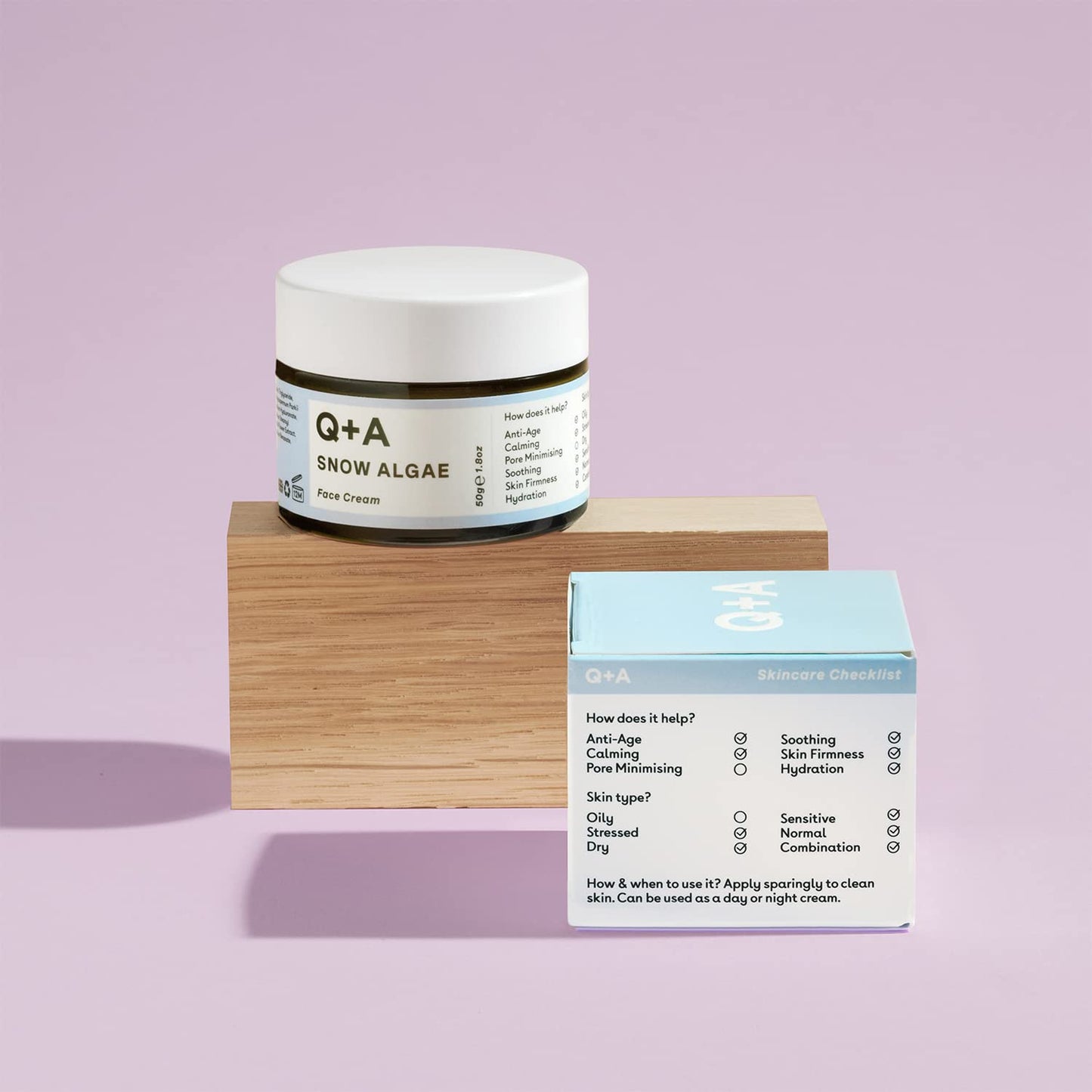 Q+A Snow Algae Intensive Face Cream, Helps to Renew and Replenish your Complexion 50g