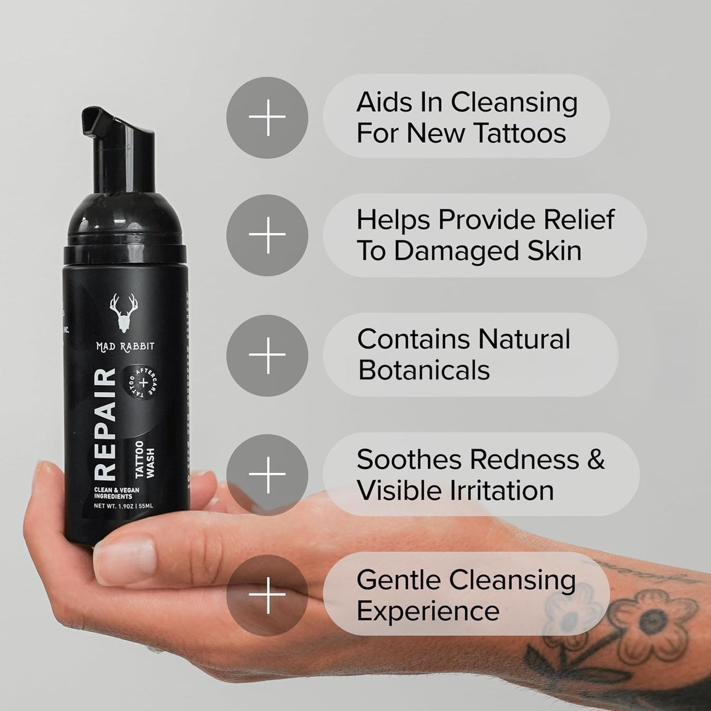 Mad Rabbit Tattoo Aftercare Kit – Tattoo Balm & Tattoo Foam Soap Cleanser