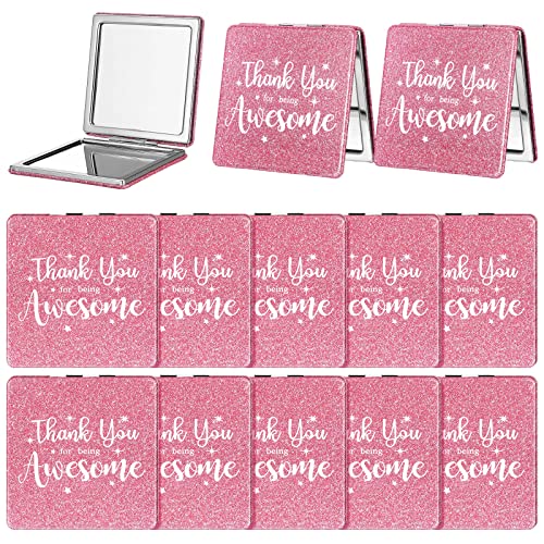 Qunclay 12 Pcs Employee Appreciation Gifts, Compact Mirror for Women Inspirational Makeup Mirror Favors for Veterinary Technician Week Christmas Coworker