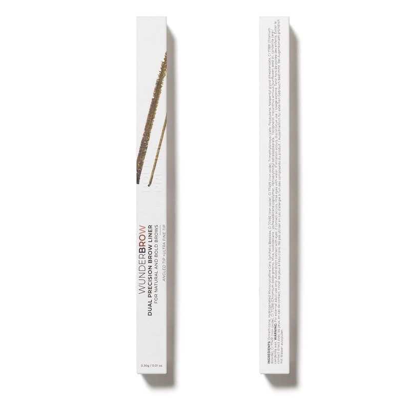 Wunderbrow Dual Precision Brow Liner, Eyebrow Liner Pencil With Angled Tip and Ultra Fine Tip Dual Precision Brow Liner Eye Brow Make Up, Color Black/Brown (Pack of 2)