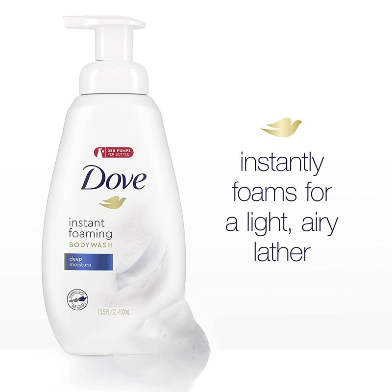 Dove Shower Foam Deep Moisture Foaming Body Wash, 13.5 Ounce (Pack of 3)