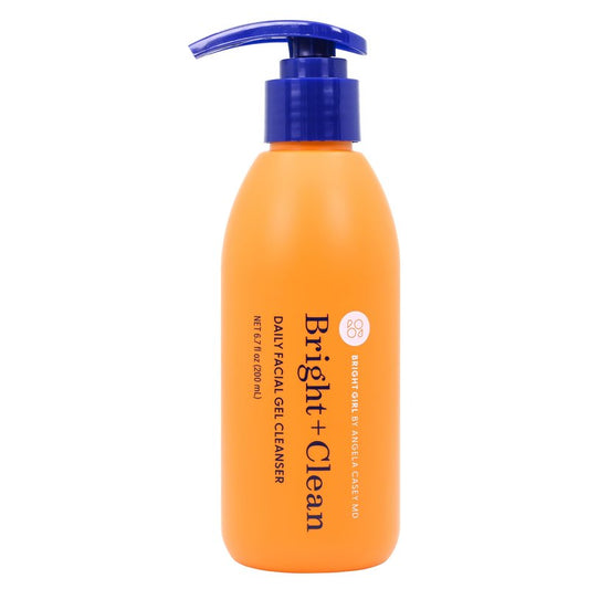 Bright+Clean Gel Facial Cleanser for Sensitive Teen Skin - Gentle pH Balanced Face Wash with Aloe Allantoin Coconut Oil, Clean 6.7oz