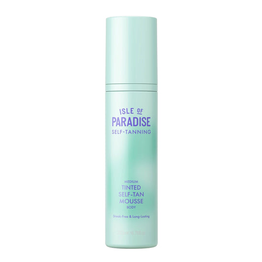 Isle of Paradise Tinted Self Tanning Mousse, Medium, Streak-Free Self Tanner Mousse, Natural-Looking & Lasts Up to 7 Days, Vegan & Cruelty-Free Sunless Tanning Foam, 6.76 fl oz