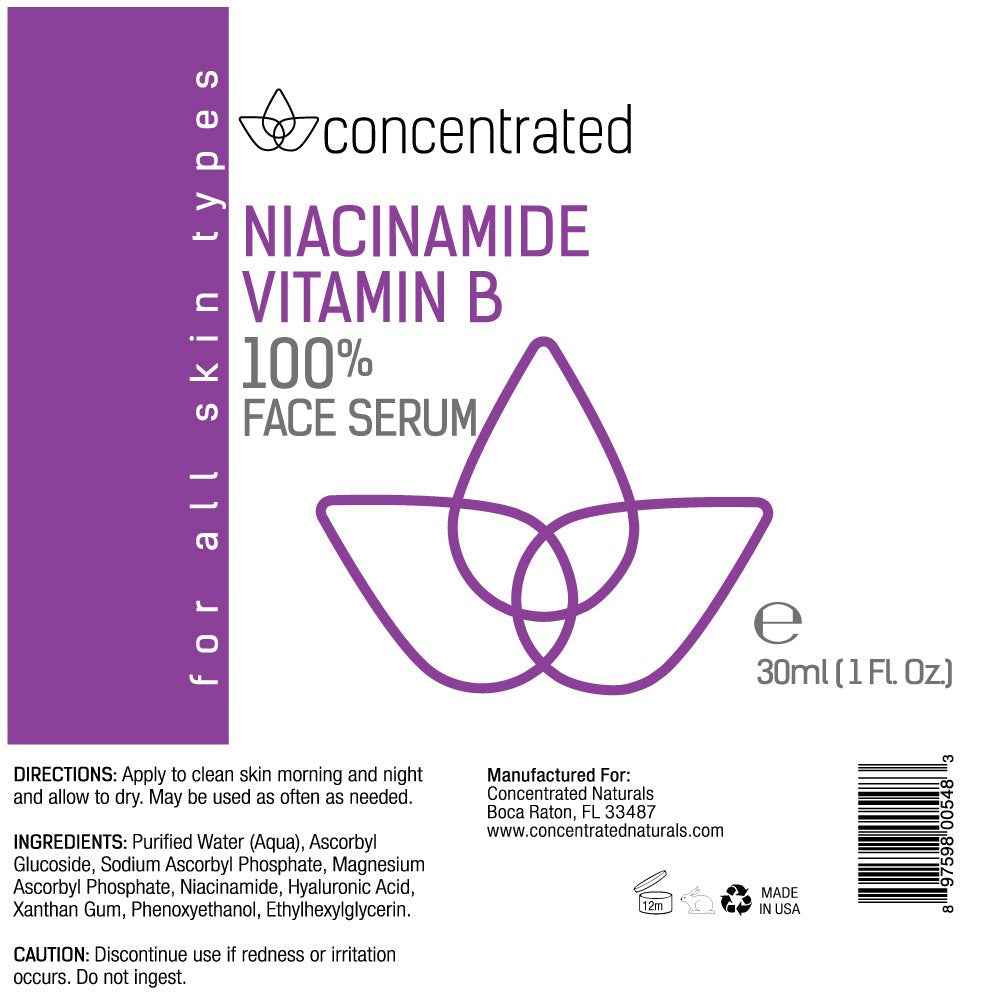 Natural Niacinamide Vitamin B w/Vitamin C & Hyaluronic Acid | Ultimate Strength Anti-Aging Serum for Face | May Help Smooth Appearance of Fine Lines & Wrinkles & Brighten