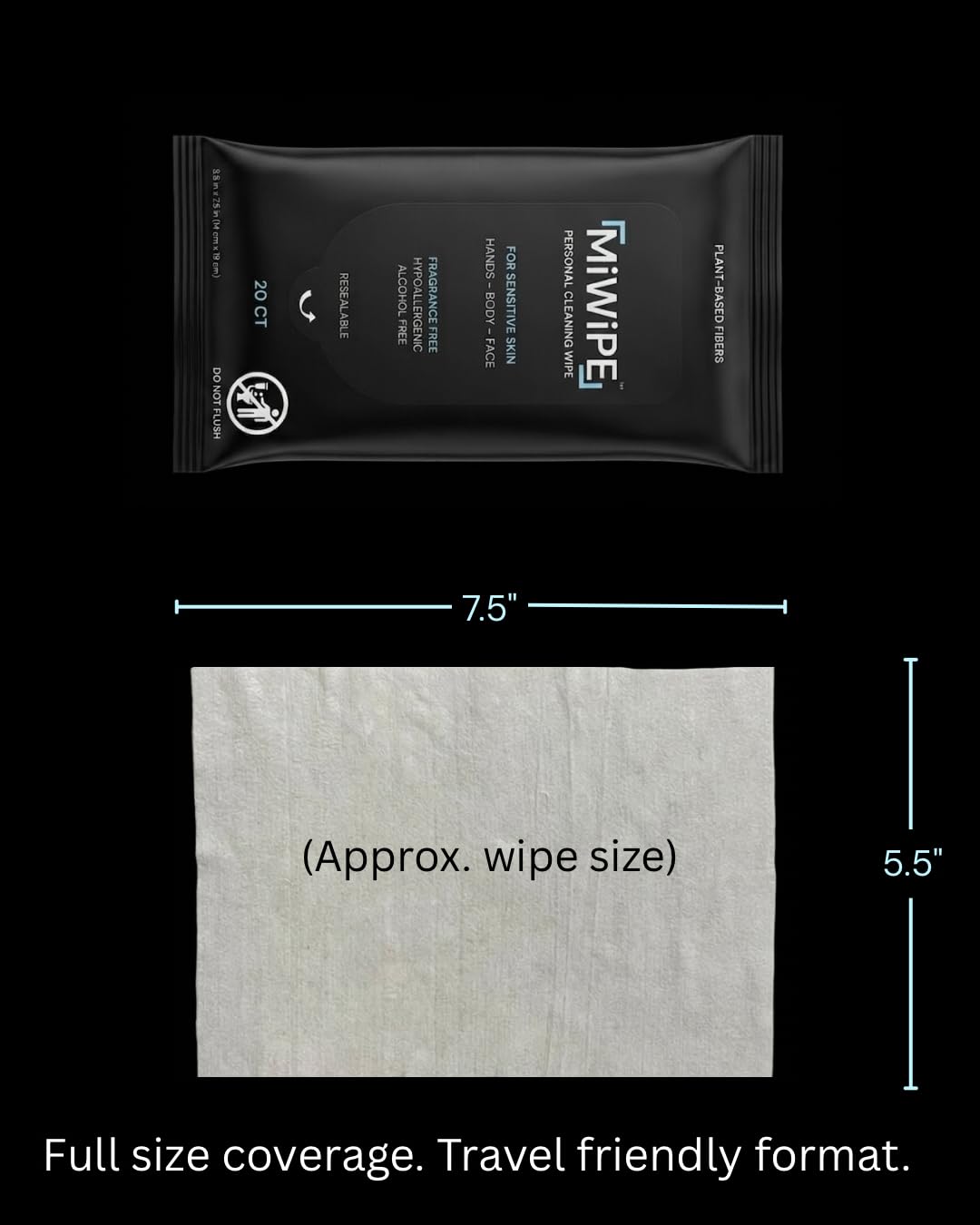 MiWiPE Travel Wet Wipes - Body and Hand Wipes for Sensitive Skin, Fragrance Free, Alcohol free, Hypoallergenic, Resealable Travel Pack, 20 count Packs (Pack of 20) - 400 Total Wipes
