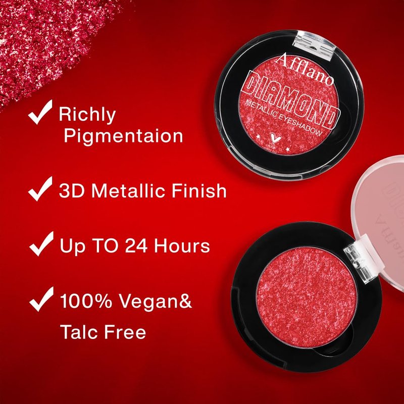 Red Glitter Eyeshadow - Highly Pigmented Shimmer Makeup for Bold Looks | Long-Lasting Waterproof Burgundy Fine Glitter