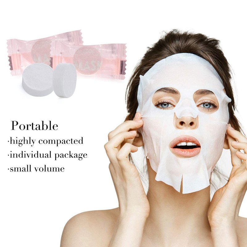 Pormasbenzer DIY 3 Packs/300PCS Compressed Facial Mask Grain Skin Care, Dry Sheet Natural Face Cotton Mask Sheet With Free Mask Bowl (300 Pieces)