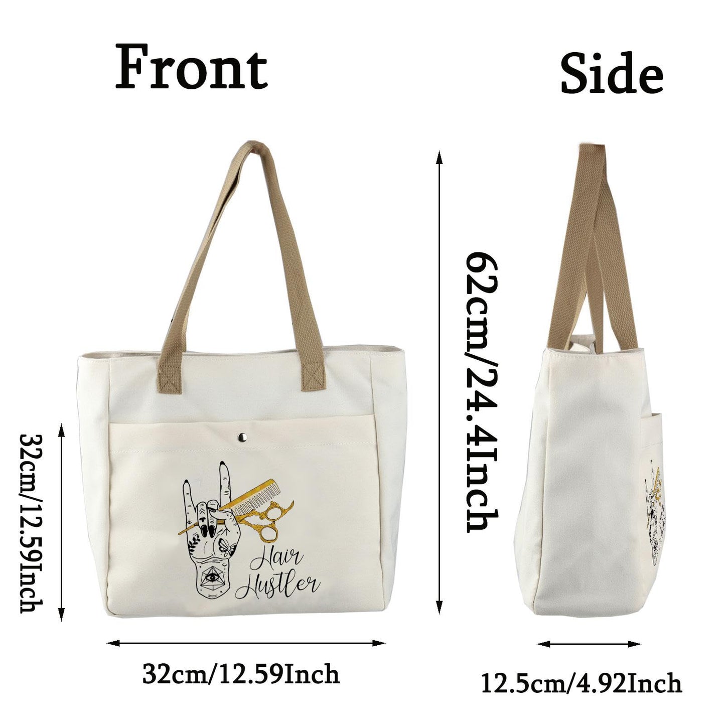 BLUPARK Hair Hustler Hand Gifts Hairs Stylist Tote Bag Cosmetologist Gifts Hairdresser Gift Beautician Shopping Bag Hairstylist Gift (Hair Hustler TO)