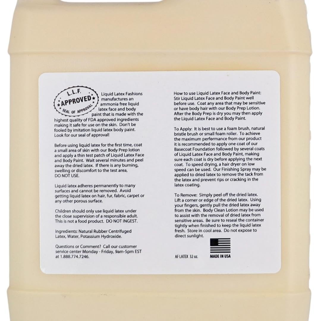 Flesh 32 Fl Oz - Liquid Latex Face and Body Paint, Ammonia Free No Odor, Arts and Crafts Paint for Halloween Zombie Cosplay!