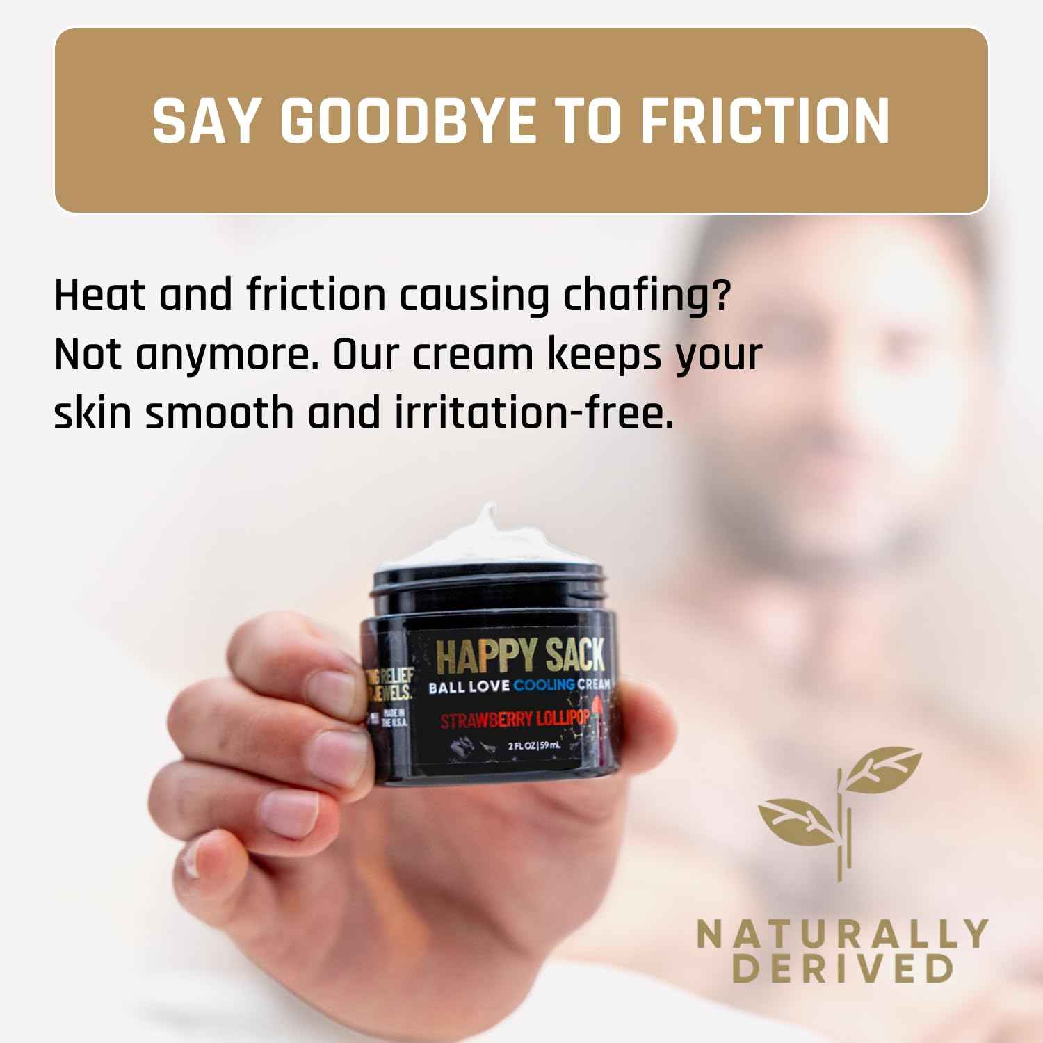 Derm Dude Happy Sack Ball Deodorant & Anti-Chafing Cream for Men | Nut Cooling Lotion for Groin & Private Parts | Odor Control, Aluminum-Free, DeoPlex Formula – MVP Scent, 2oz (1 Pack)