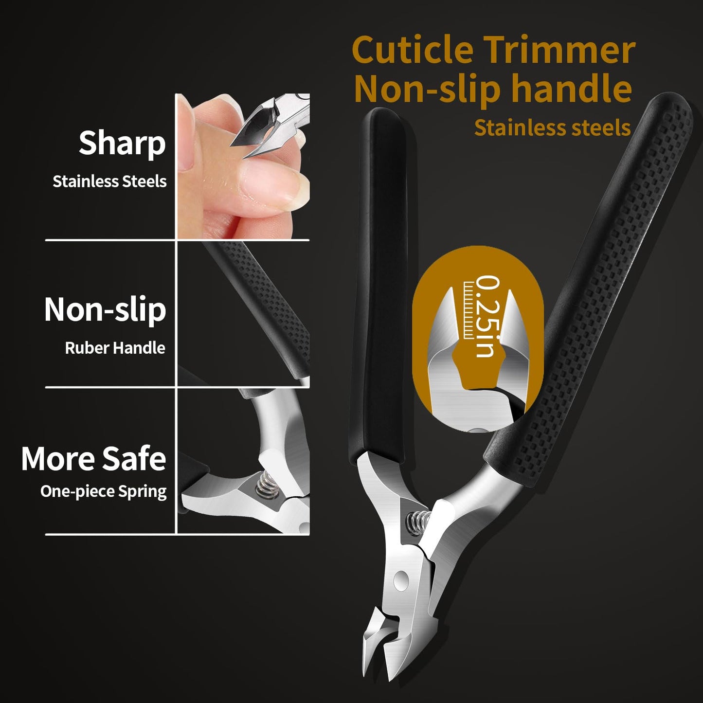 EBEWANLI Toe Nail Kit, 7PCS Pedicure Tools for Feet, Heavy Duty Toenail Clippers for Thick Toenails or Ingrown Toenail Removal, Professional Nail Nippers Cutters with Non-Slip Handle for Seniors