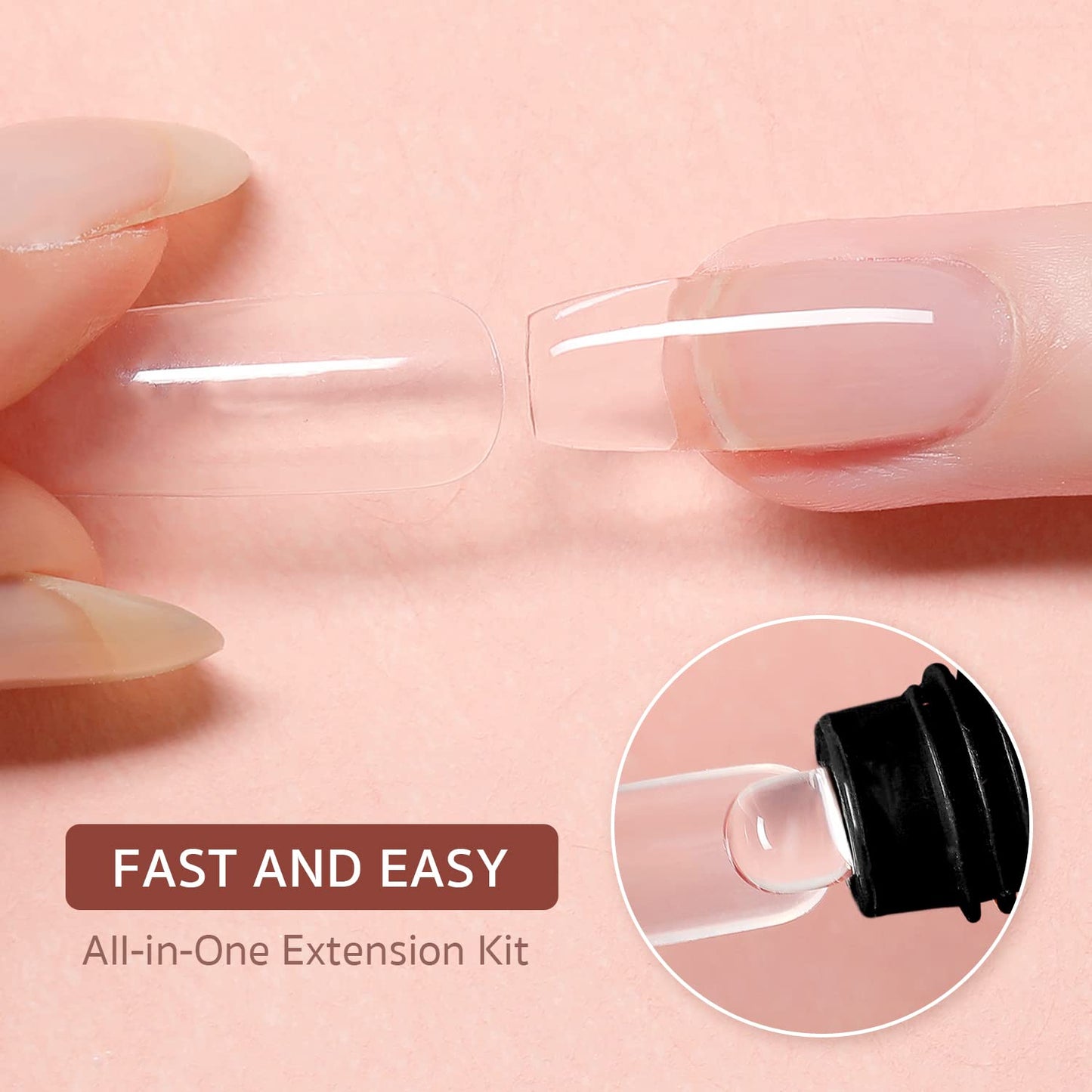 GAOY Poly Gel Nail Kit with UV Lamp, 6 Pcs Builder Gel Extension Kit with Everything Decorations Top and Base Coat for Nail Art DIY at Home