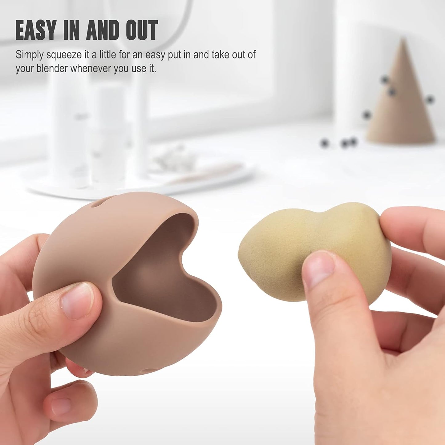 Travel Makeup Sponge Holder - Soft Silicone Beauty Brush Organizer for On-the-Go | Compact Design