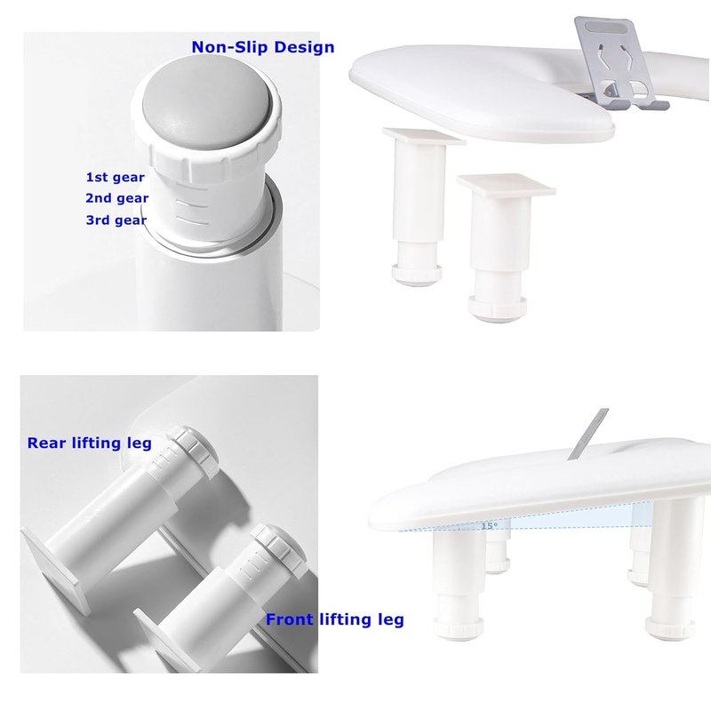Manicure Arm Rest with Rotating Phone Holder - Adjustable U-Shaped PU Leather Nail Hand Rest (White)