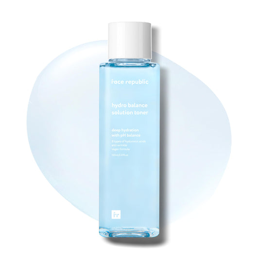Face Republic Hydro Balance Solution Toner 160ml 5.41 fl oz | Hydrating & Balancing | Hyaluronic Acids, Panthenol, Adenosine | Soft, Plump Skin | Vegan Korean Skin Care