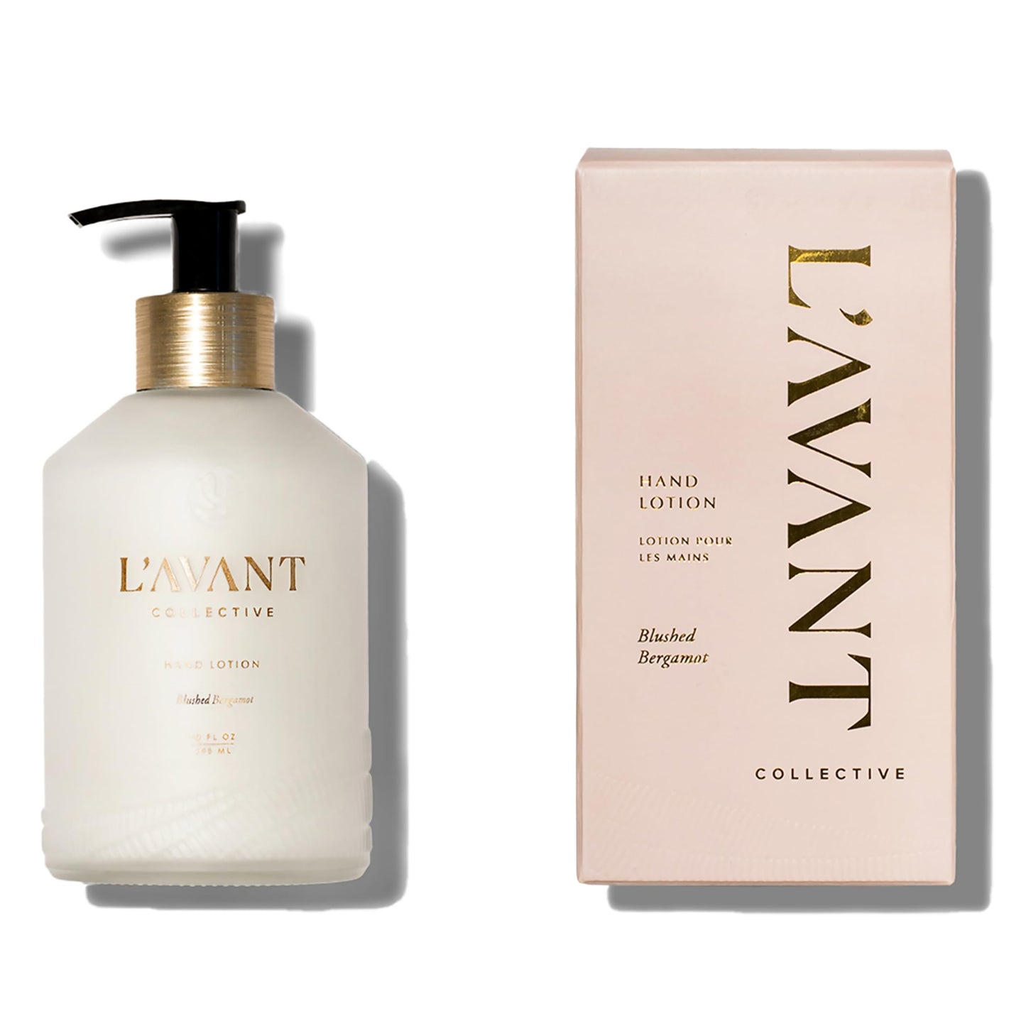 L'AVANT Collective Luxury Hand Lotion | Moisturizing Plant-Based Hand Cream with Pump, Non-Toxic, Lightweight Formula, Refillable Glass Bottle | 10 Fl Oz, Bathroom & Kitchen | Blushed Bergamot