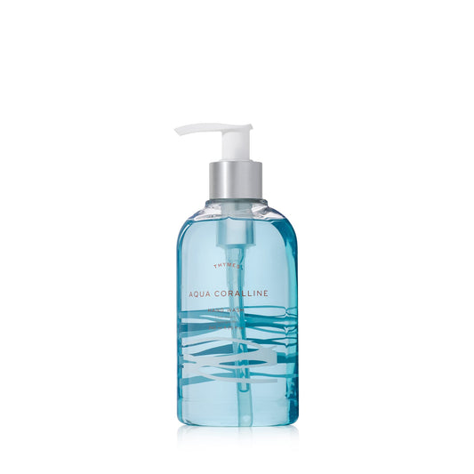 Thymes Moisturizing Hand Wash Soap with Pump - Luxury Hand Soap Gently Cleanses & Moisturizes - Skin Care with Glycerin & Kelp - Serene, Fresh Fragrance (Aqua Coralline, 8.25 oz)