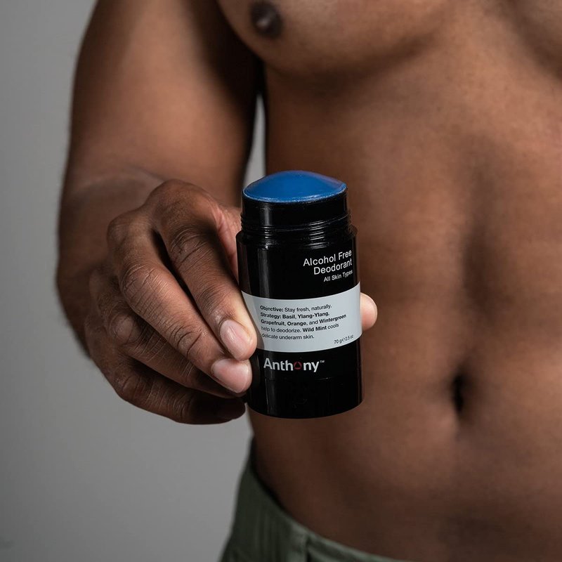 Anthony Alcohol Free, Aluminum Free Deodorant for Men – Non-Irritant Cool Gel Stick for Sensitive Skin – Sport Strength Stick Prevents Odor All Day – Clear, Stain Free – 2.5 Fl Oz