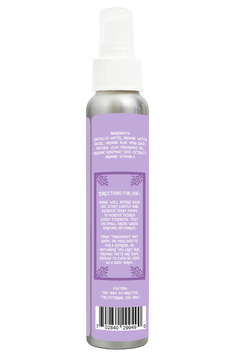 Aira Mist Lilac Breeze Organic Room Spray - Essential Oil Spray with Therapeutic Essential Oils - Spring Air Freshener - Living Room Spray & Bathroom Spray Free of Alcohol & Parabens - 4 Ounces