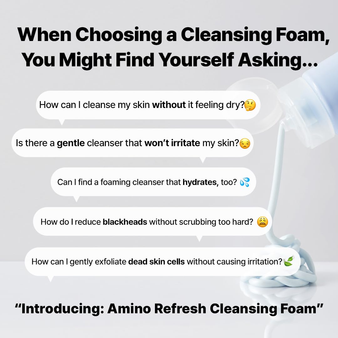 MAKE P:REM Safe Me. Amino Refresh Cleansing Foam, Korean Face Wash, Instant Deep Pore Cleansing, Gentle Exfoliation with BHA & LHA, Korean Skin Care, 5.07 fl.oz. (150mL)