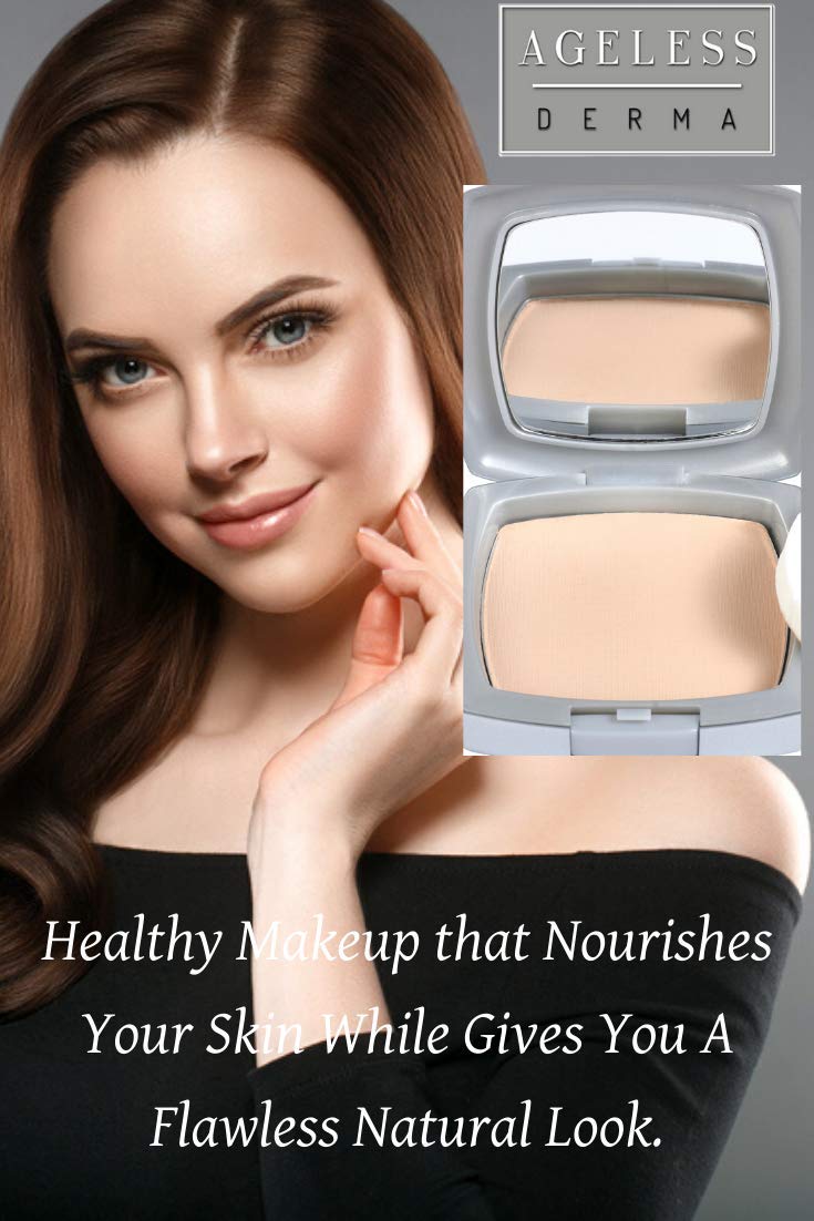 Pressed Mineral Foundation Makeup - Tawny Shade with Vitamin & Green Tea Extracts | Natural Finish