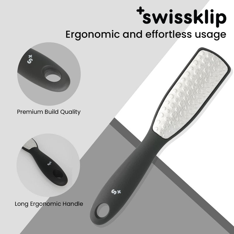 Swissker by Swissklip Foot File Callus Remover for Feet I A Perfect Heel Scraper for Cracked Heels I Luxurious Foot Scraper for Callus Removal and Dead Skin Remover for Feet (1 Pack)