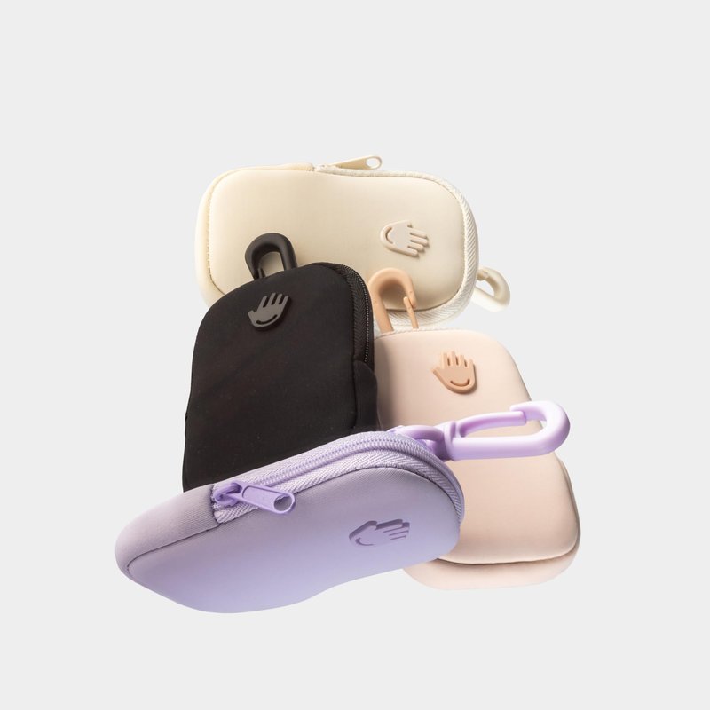 Touchette Zippered Pouch with Snap Hook – Attachable Bag Accessory Compatible with 1 FL OZ Touchland Hand Sanitizer – Ivory