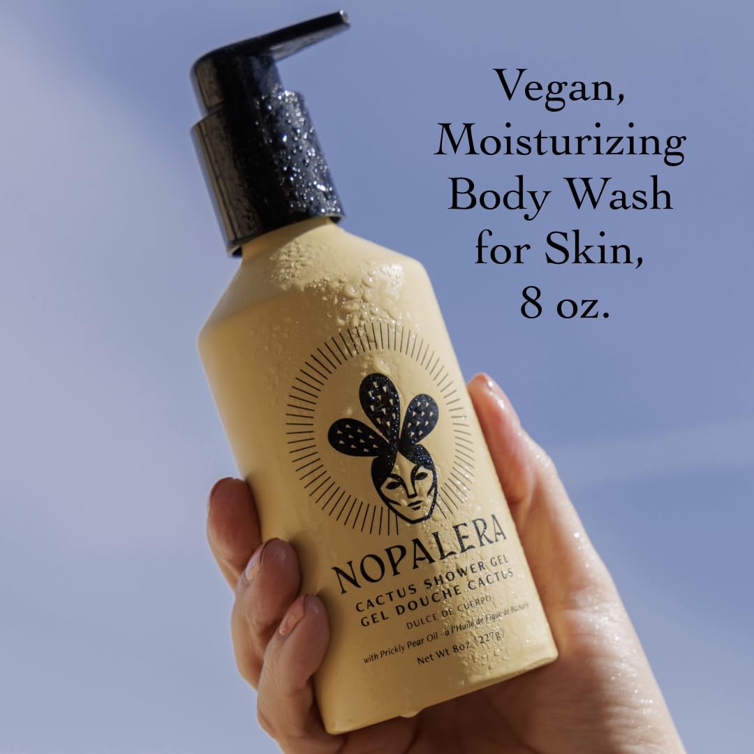 Nopalera Dulce de Cuerpo Shower Gel with Prickly Pear Oil and Blue Agave - Amber, Citrus, and Warm Vanilla Fragrance, Vegan, Moisturizing Body Wash for Skin, 8 oz.
