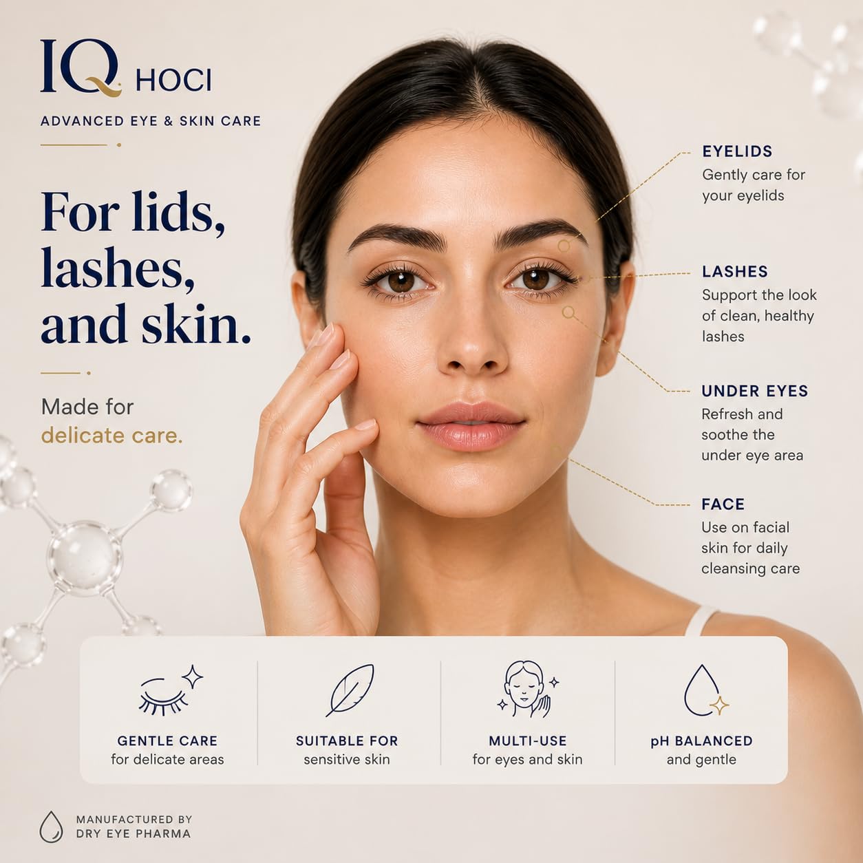 IQ® HOCL PURE Eyelid Cleansing Spray – 0.02% Hypochlorous Acid – Gentle Hydrating Formula for Daily Eyelid Hygiene – Doctor Recommended, Alcohol-Free, Additive-Free – Made in Canada