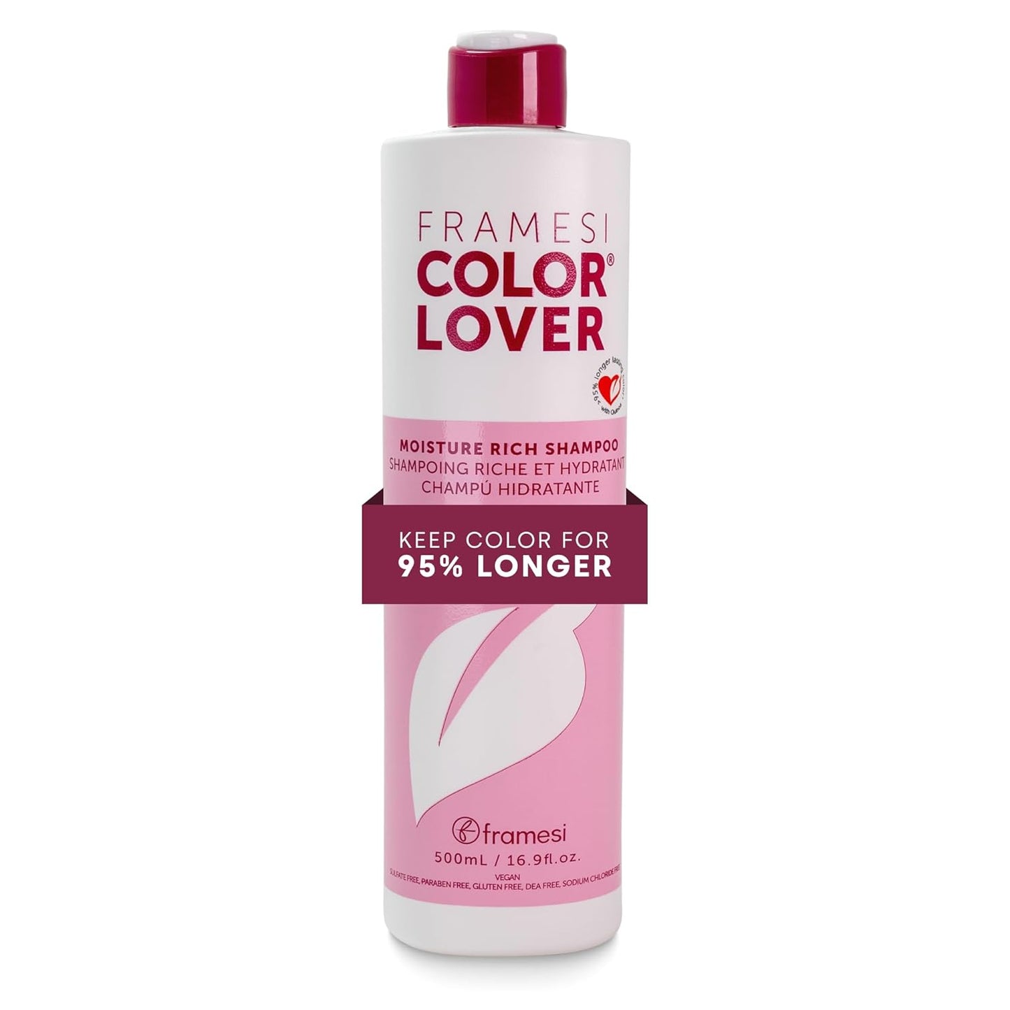 Framesi Color Lover Shampoo - Hydrating Sulfate-Free Shampoo for Color-Treated Hair | 16.9 Fl Oz