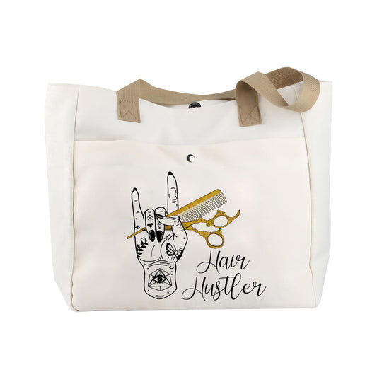 BLUPARK Hair Hustler Hand Gifts Hairs Stylist Tote Bag Cosmetologist Gifts Hairdresser Gift Beautician Shopping Bag Hairstylist Gift (Hair Hustler TO)