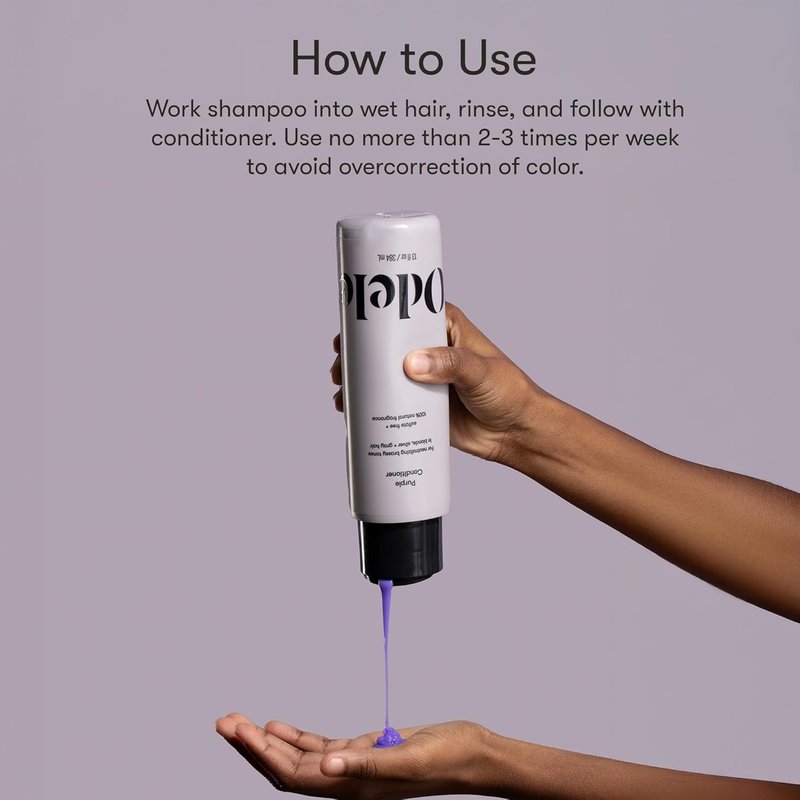 Odele Sulfate-Free Purple Shampoo & Conditioner Set - Neutralize Brassy Tones in Blonde, Silver & Gray Hair | 13 Fl Oz Each (2-Pack)
