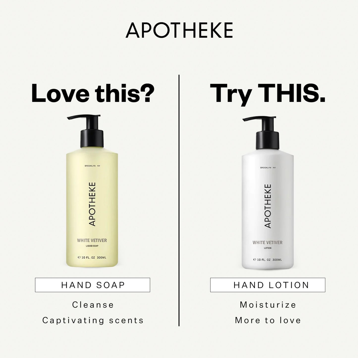 APOTHEKE Hand & Body Lotion & Moisturizer - White Vetiver, 10 Fl Oz