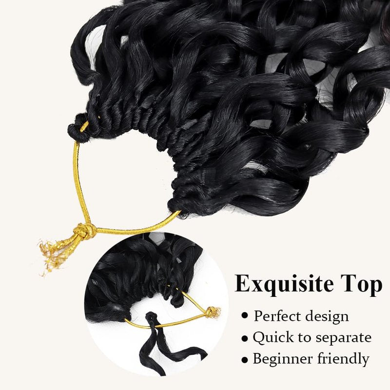 GoGo Curl Crochet Hair for Women 12 Inch Curly Crochet Hair Water Wave Curly Crochet Braids for Women 7 Packs Ombre Brown Deep Wave Braiding Hair Extensions (12 Inch, 1B/4/30)