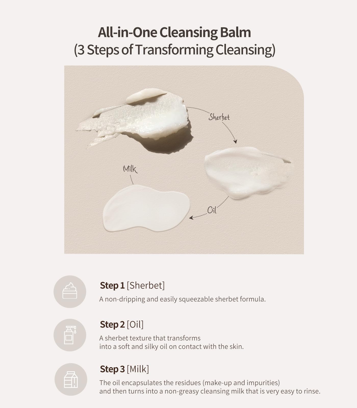 Heart Percent Commas On Life Clarifying Cleansing Balm, Sherbet-Oil-Milk Transforming Makeup Remover Vegan Daily Face Wash Cleanser for All Skin Types, 80ml (2.7oz)