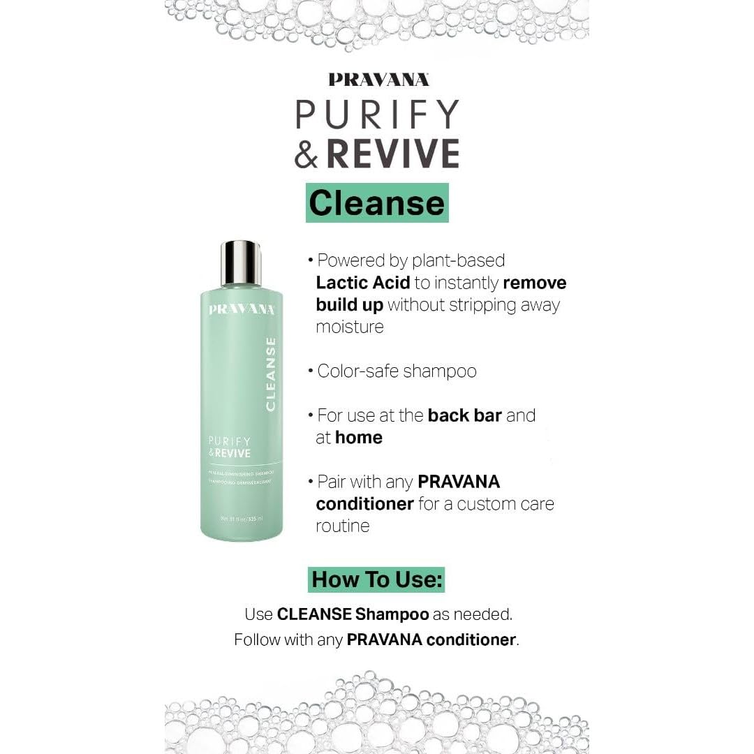 Pravana Purify & Revive Shampoo - Remove Hard Water Deposits, Hydrate & Volumize | 11 Fl Oz